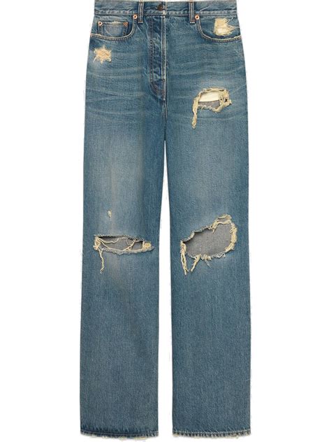 gucci distressed jeans.